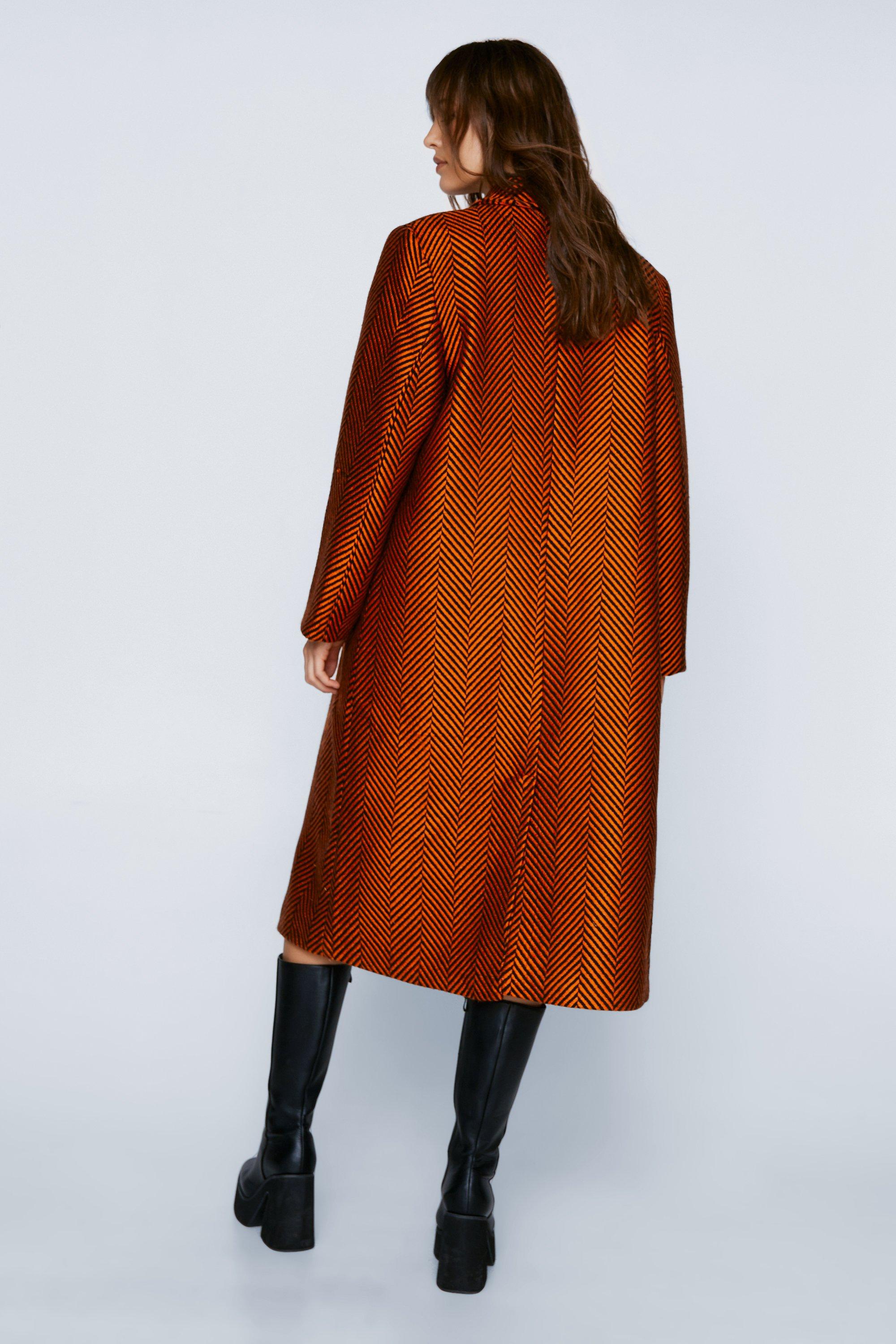 Topshop herringbone clearance check coat